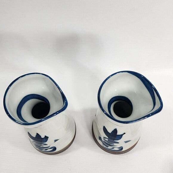 7pc Japanese Sake Set in Box Ceramic Hand Painted Blue White - Picture 9 of 12